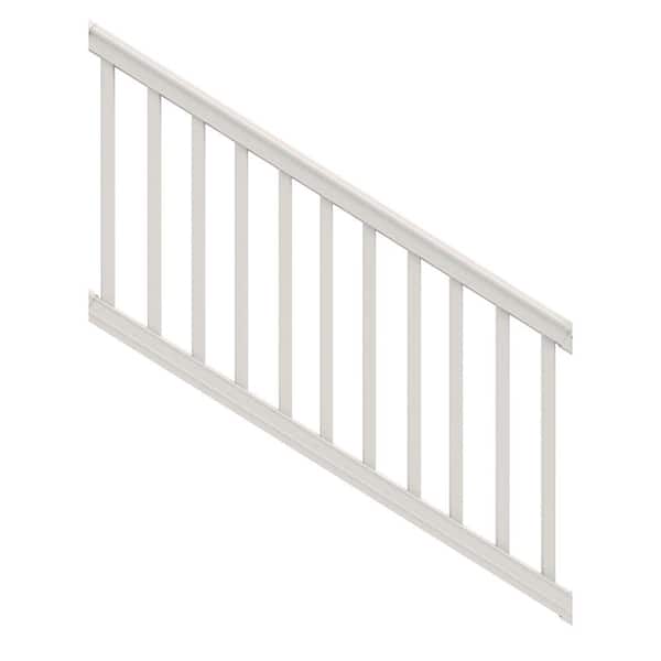 Barrette Outdoor Living Bella Premier Series 6 ft. x 36 in. White Vinyl Stair Rail Kit with Square Balusters