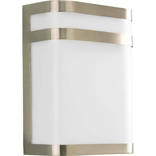 Progress Lighting Valera Collection 1-Light 11.1 in. Outdoor Brushed Nickel Wall Sconce