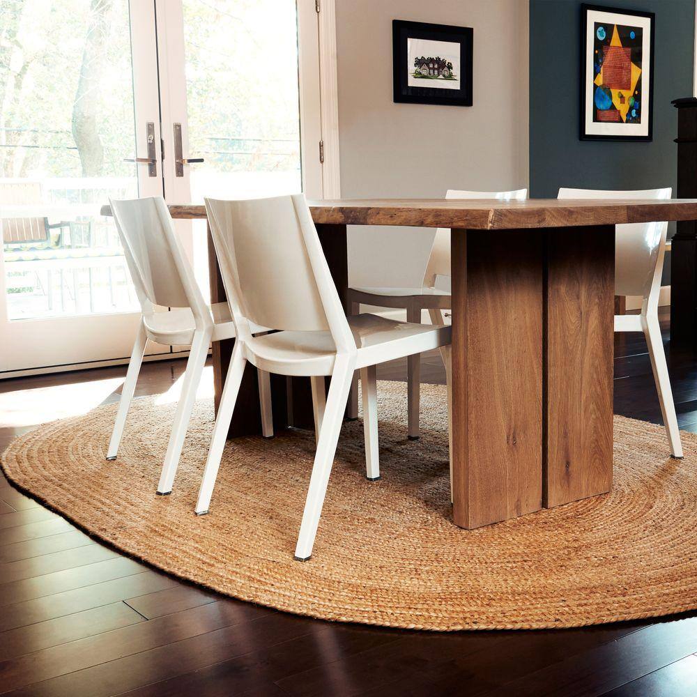 Hand-Braided Eco-Friendly Natural Jute Oval Rug 6' x 9'