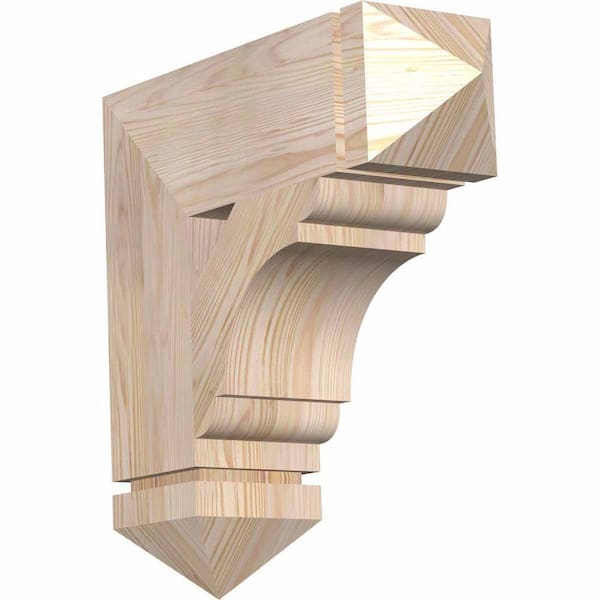 Ekena Millwork 5.5 in. x 20 in. x 20 in. Douglas Fir Olympic Arts and Crafts Smooth Bracket