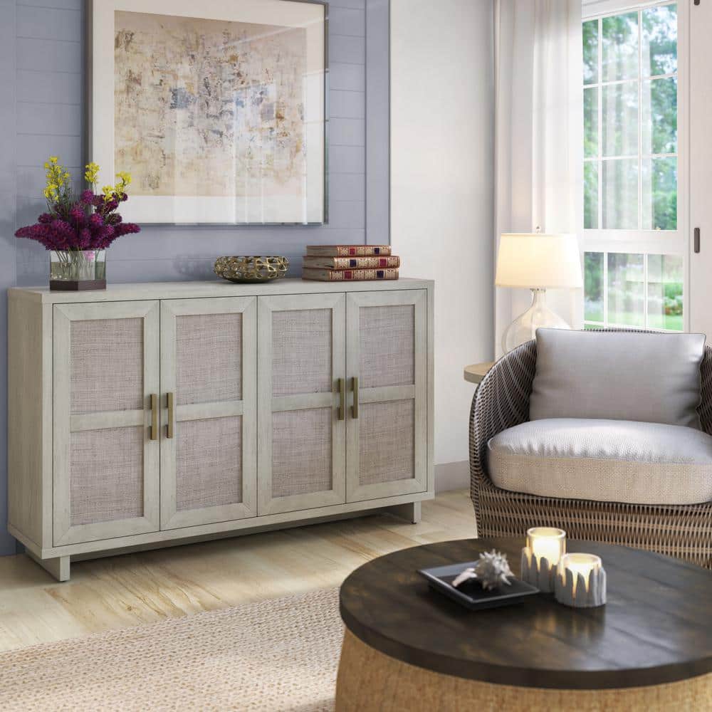 Twin Star Home Fairfax Oak MDF 59.5 in. Coastal Sideboard with