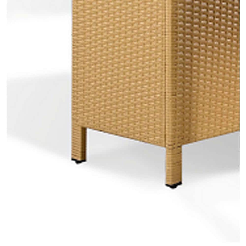 3-Piece Beige and Brown Wood Outdoor Bar Set with Canopy