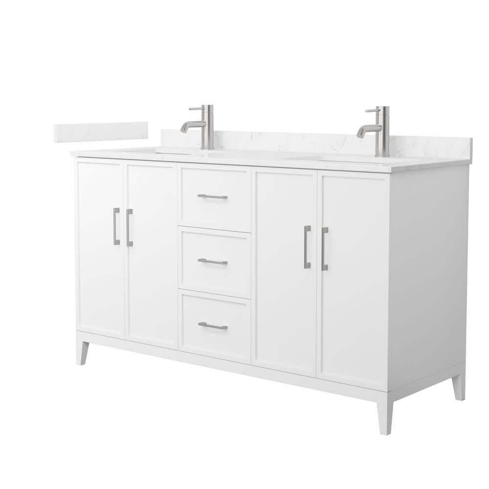 Elan 60 in. W x 22 in. D x 35 in. H Double Bath Vanity in White with Carrara Cultured Marble Top price history on PriceWatchPro