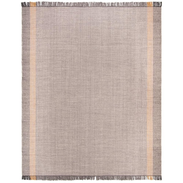 SAFAVIEH Montauk Mustard/Gray 8 ft. x 10 ft. Striped Area Rug