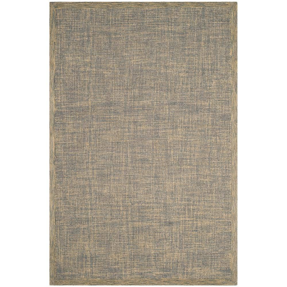 Gold and Grey Abstract Handmade Wool Area Rug