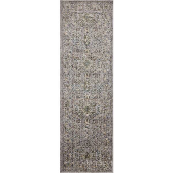Jean Stoffer Bradbury Grey / Multi 2 ft. 6 in.  x 10 ft.  Contemporary Runner Rug