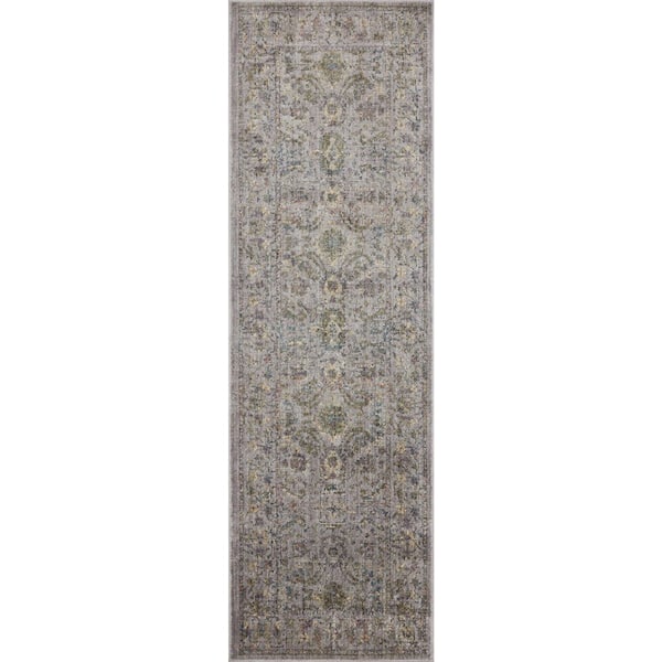 Jean Stoffer Bradbury Grey / Multi 2 ft. 6 in.  x 12 ft.  Contemporary Runner Rug