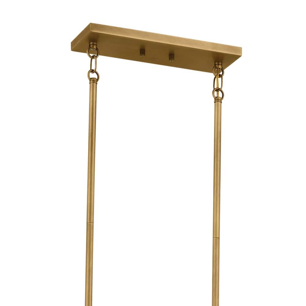 Erzo Natural Brass 10-Light Linear Candle Chandelier