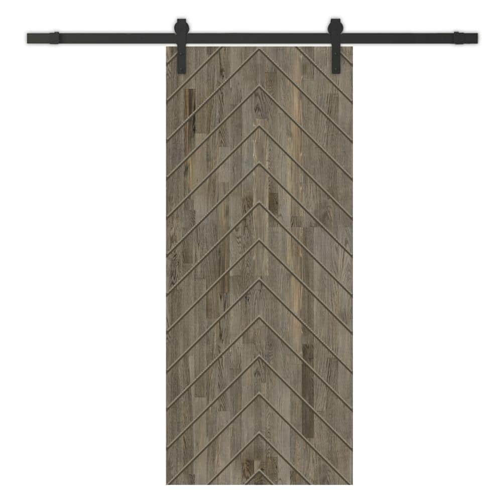 CALHOME Herringbone 24 in. x 80 in. Fully Assembled Weather Gray ...