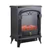 1,500-Watt Black Electric Fireplace Stove Heater with Realistic 3D Flame Effect