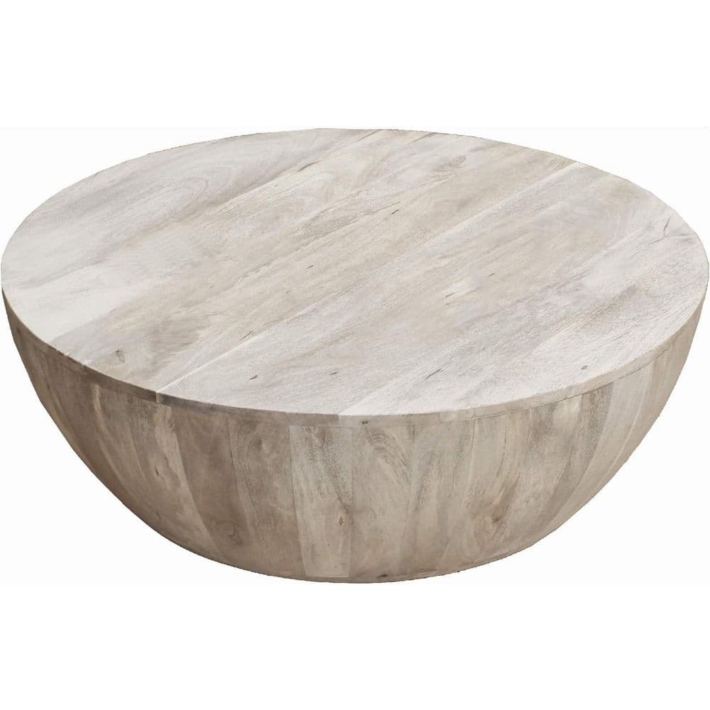 35.5 in. Distressed White Round Wood Top Coffee Table price history on PriceWatchPro
