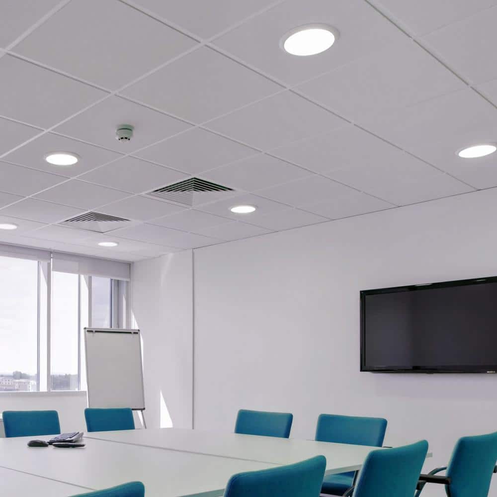 Matte White Aluminum Round LED Downlight, 9.44 Inches