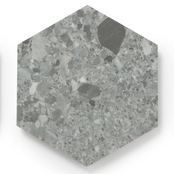 Lucida Surfaces MosaiCore Gray Quartz 28 MIL x 12 in. W x 10 in. L Glue Down Waterproof Vinyl Tile Flooring (12.3 sqft/case)