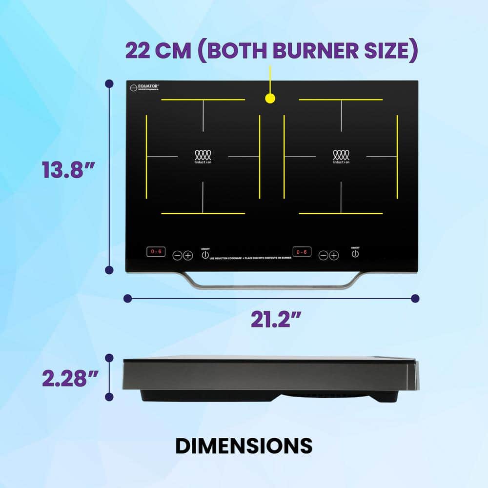 Black and Stainless Dual Burner Portable Induction Cooktop with Touch Control