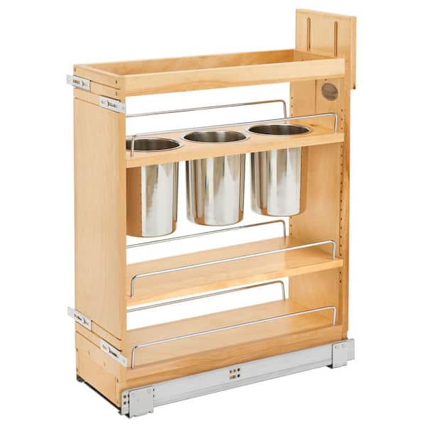 Rev-A-Shelf Natural Maple 8" Pull Out Kitchen Cabinet Organizer  w/ Soft-Close