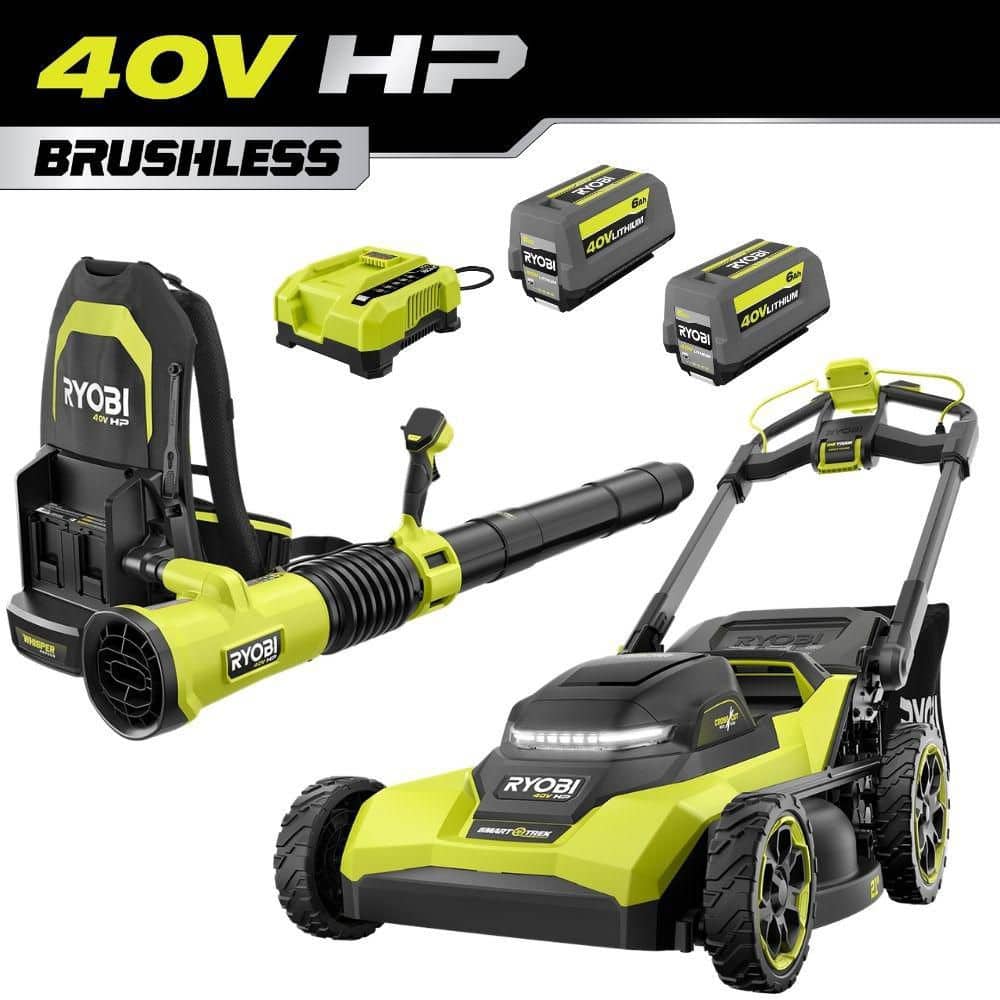 "40V HP Brushless 21"" Walk Behind Cross-Cut Self-Propelled Mower w/ 850 CFM Backpack Leaf Blower, Batteries & Charger" price history on PriceWatchPro