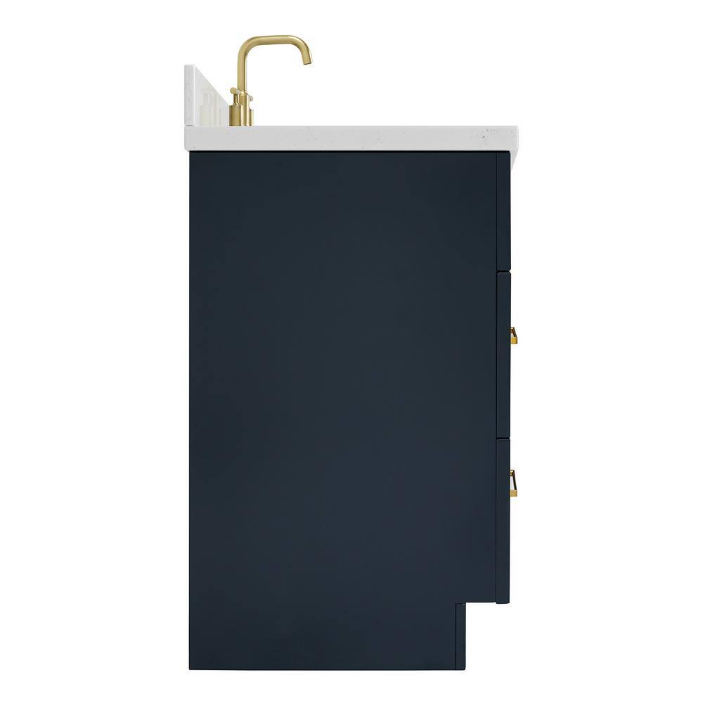 Midnight Blue 66" Freestanding Single Basin Vanity with Quartz Top