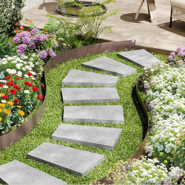 Steel Lawn Edging 5-Pieces Metal Landscape Edging 4 in. x 39 in. Garden Edging Border Grown Lawn Edge for Garden Yard