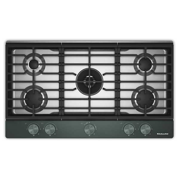 36 in. 5 Burners Gas Cooktop in Juniper with Integrated Wok Grate