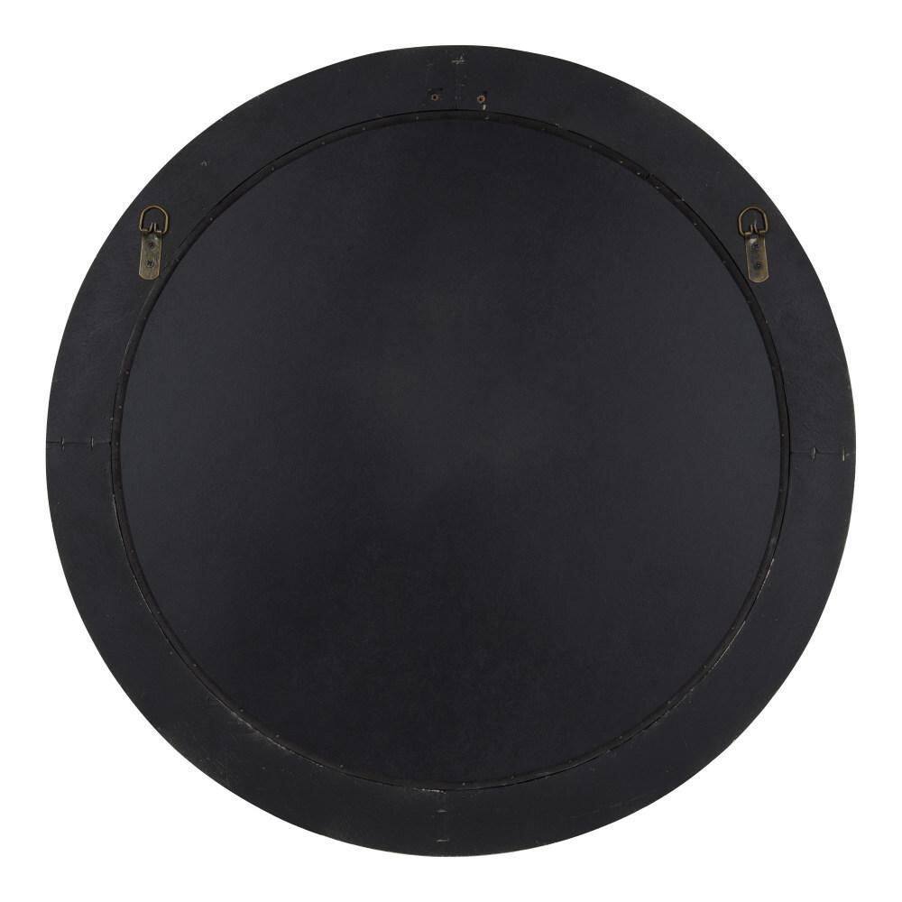 Irelyn 26" Round Gray Wood Wall Mirror