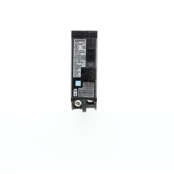 Siemens 20 Amp 1-Pole Dual Function (CAFCI/GFCI) Plug-On Neutral Circuit Breaker