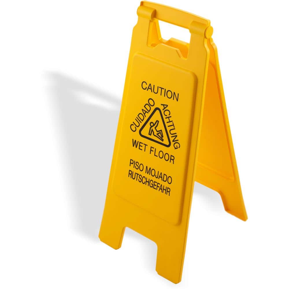 Multilingual Caution Floor Sign, Yellow, 12 x 1.2 x 25 Multilingual Caution Floor Sign, Yellow, 12 x 1.2 x 25