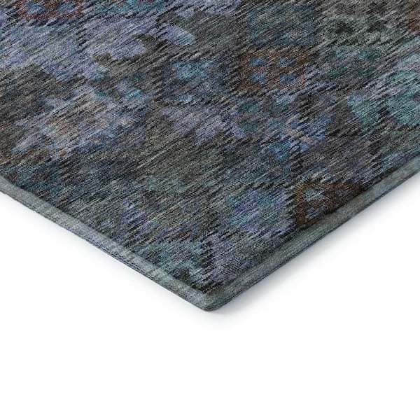 Mayfield Premium Machine Washable Abstract AMF1109 Teal 3 ft. x 4 ft. Area Rug