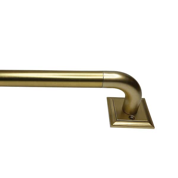 Versailles Home Fashions 66 in. - 120 in. Adjustable Single 1in. Diam. Blockout Rod in Gold