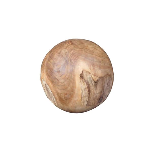 Unbranded 8 in. x 8 in. Teak Wood Decorative Ball