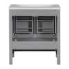 Magic Home 30 in. Multifunctional Modular Freestanding Storage Gray Bathroom Vanity Cabinet with White Caremic Sink Top, Drawer SLX-LUS3319A255