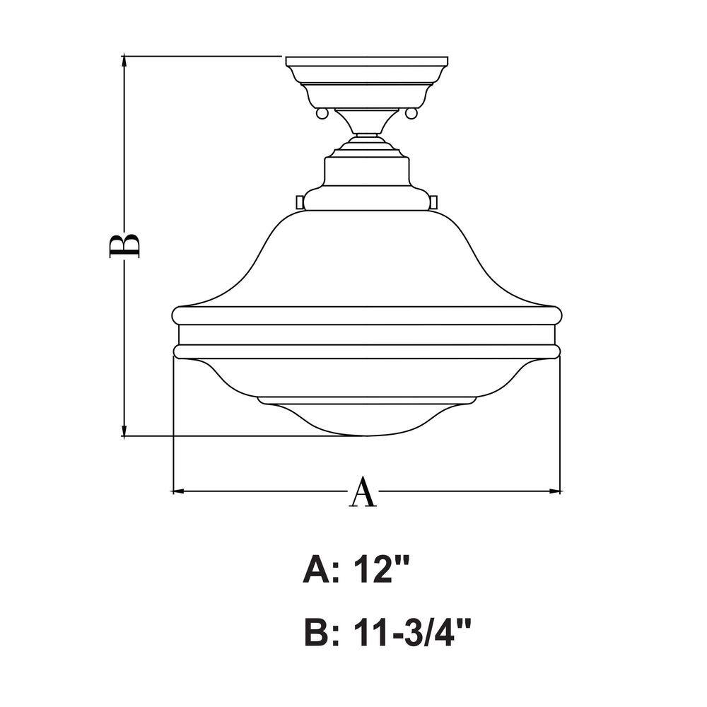 Huntley 12" Bronze Farmhouse Semi Flush Mount Ceiling Light