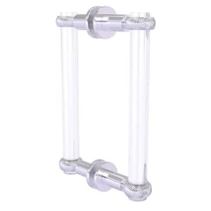 Clearview 8 in. Back to Back Shower Door Pull with Twisted Accents in Satin Chrome
