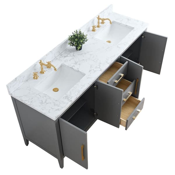 marble♡ Vanity Art 72 in. W x 22 in. D x 34 in. H Double Sink