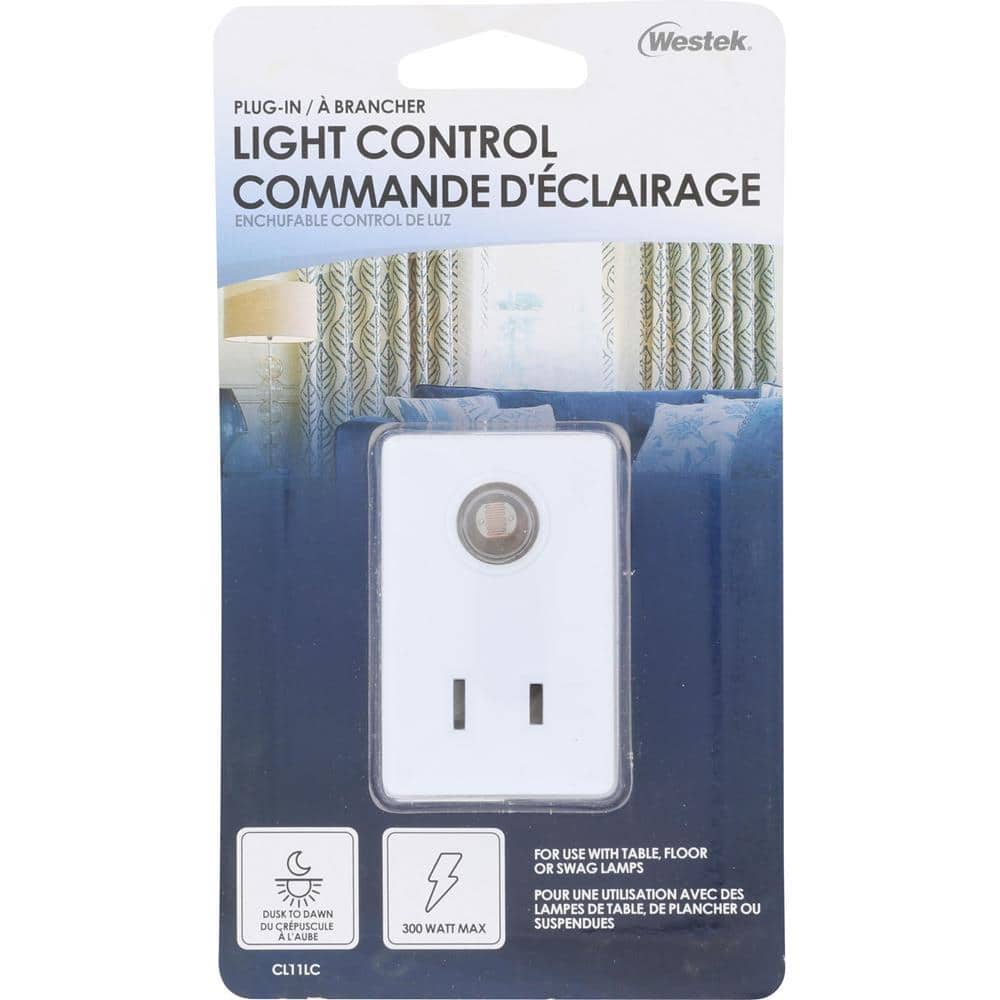 White Indoor Plug-In Light Control with Timer