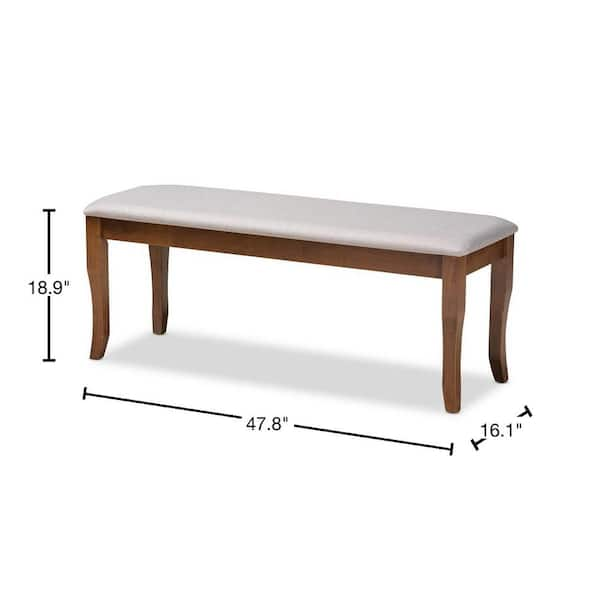 Baxton Studio Cornelie Grey and Walnut Fabric Dining Bench 169