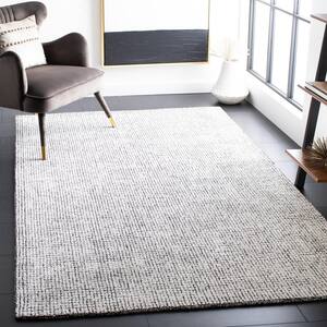 Abstract Ivory/Black 8 ft. x 8 ft. Geometric Gradient Square Area Rug