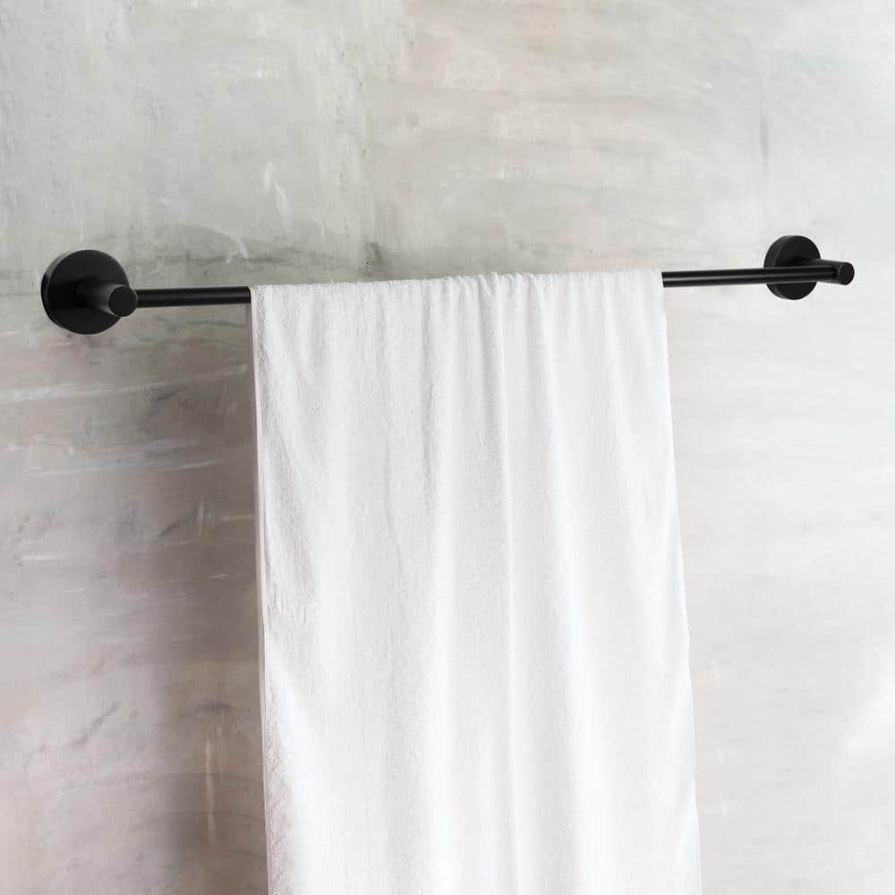 Kelton Matte Black 24-Inch Wall Mounted Towel Bar