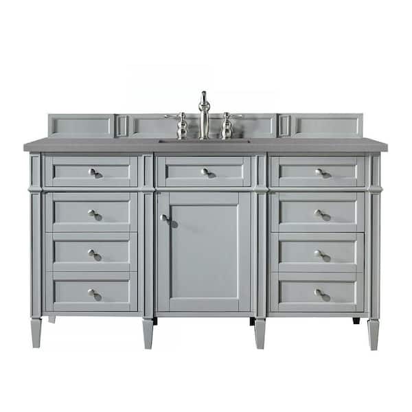 James Martin Vanities Brittany 60 in. W x 23.5 in.D x 34 in. H Single Bath Vanity in Urban Gray with Quartz Top in Grey Expo