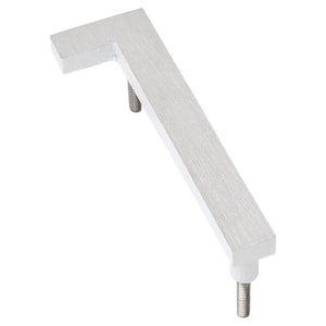 4 in. Satin Nickel/White 2-Tone Aluminum Floating or Flat Modern House Number 1