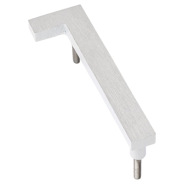 Montague Metal Products 4 in. Satin Nickel/White 2-Tone Aluminum Floating or Flat Modern House Number 1