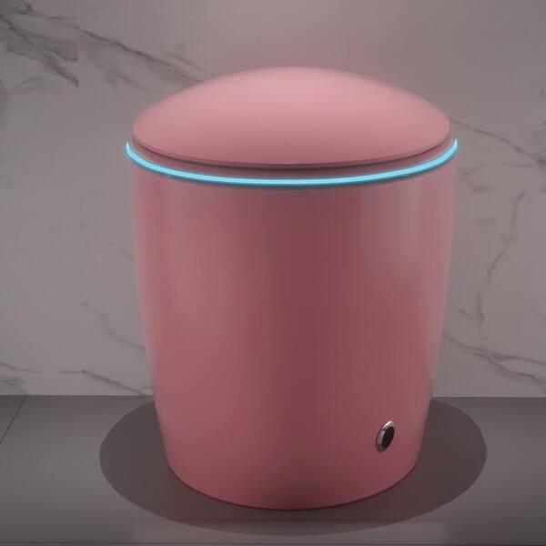 JimsMaison Elongated Bidet Toilet 1.28 GPF Pink with Automatic Features
