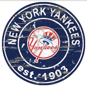 MLB New York Yankees 24 in. Distressed Wooden Wall Art Circle Sign