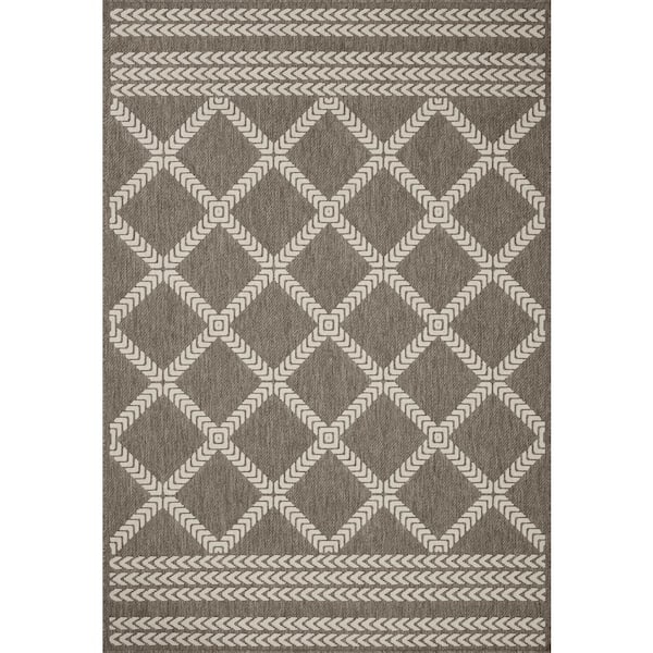 LOLOI II Loloi Rainier Natural/Ivory 3 ft. - 11 in. x 5 ft. - 11 in. Indoor/Outdoor Area Rug