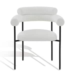 Jaslene White/Black 17 in. Metal Dining Chair