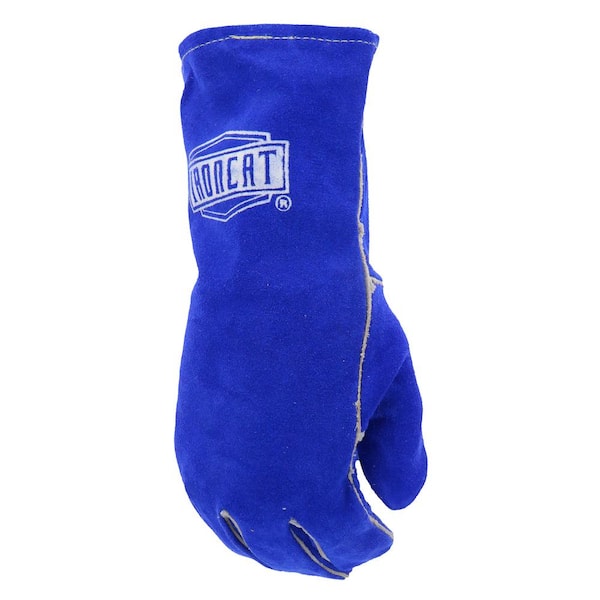 Ironcat Women's Regular Blue Heat Resistant Split Cowhide Leather