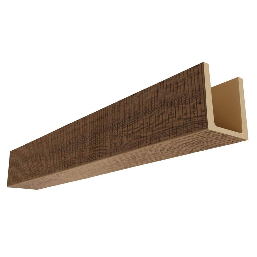 Ekena Millwork Heritage Timber 5.5 in. x 5.5 in. x 12 ft. Resewn Rip Kona Brown Faux Wood Beam