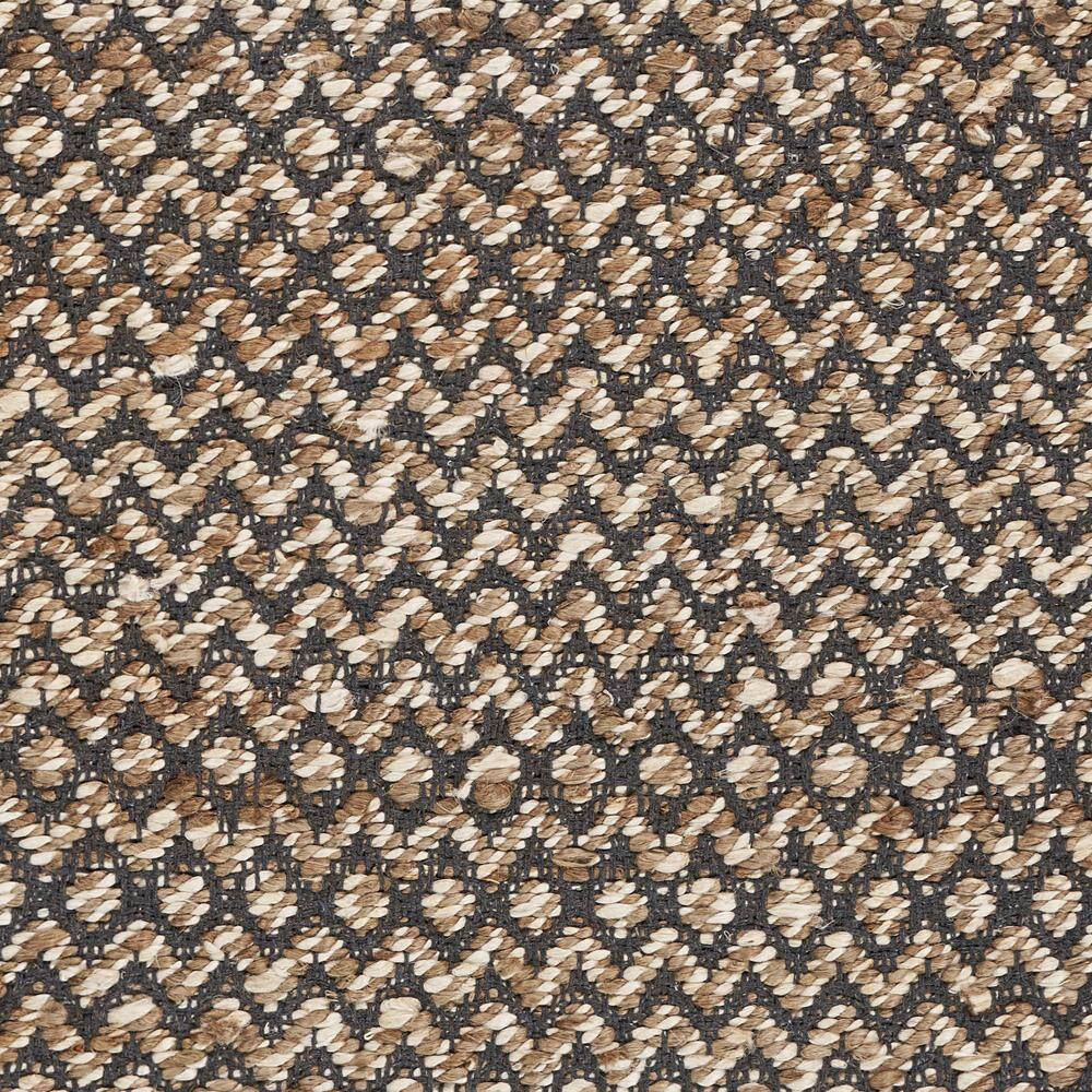 Gray and Beige Cotton Chevron Runner Rug, 2' x 5'8"