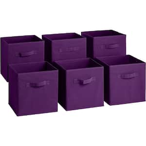 11 in. H x 10.5 in. W x 11 in. D Purple Foldable Cube Storage Bin (6-Pack)
