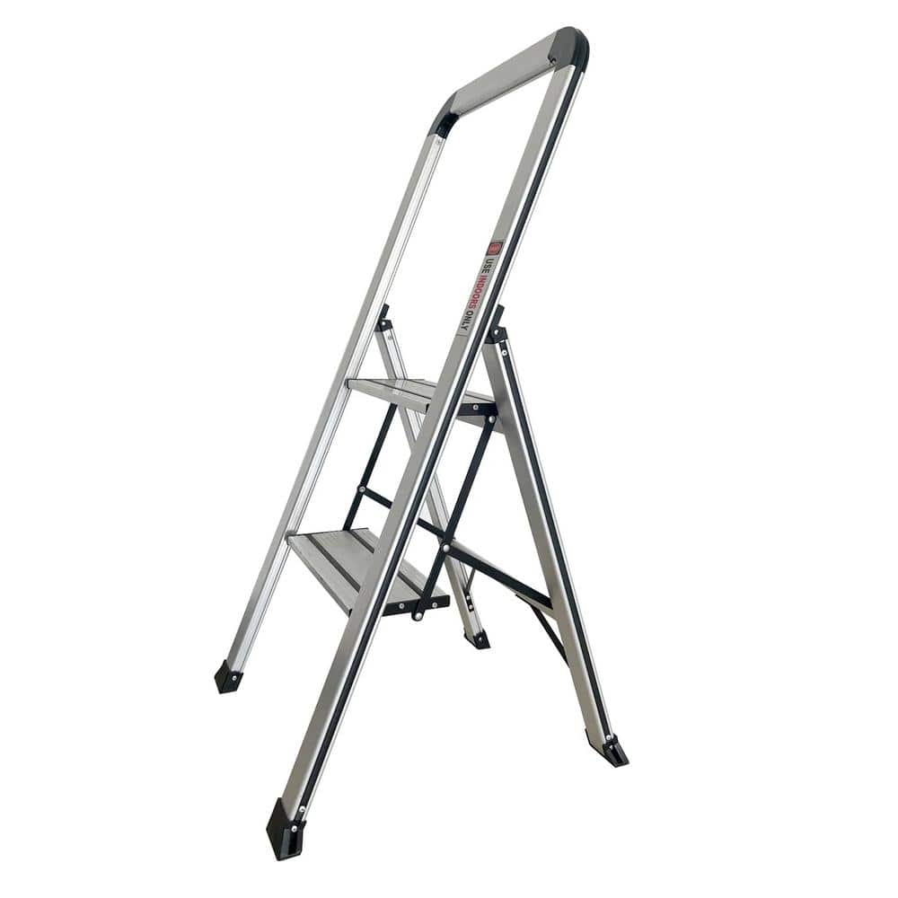 WELLFOR Folding 2 Step 9 2 Ft Reach Aluminum Alloy Step Stool 225 Lbs   Step Stools Gd H5grw6 2al 64 1000 