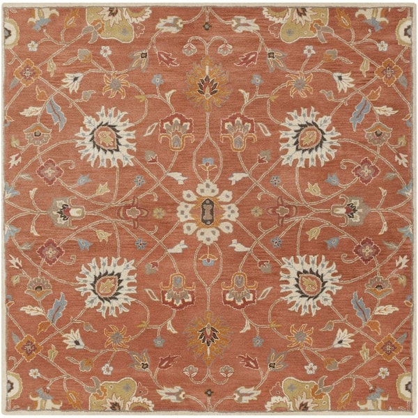 Livabliss Albi Peach 6 ft. x 6 ft. Square Indoor Area Rug
